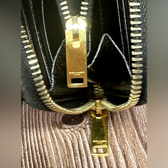 SAINT LAURENT Calfskin Pink Leopard Classic Letters Zip Around Wallet​ EUC RARE​ - Picture 10 of 12